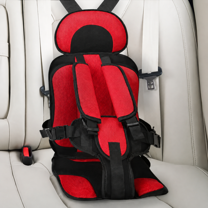 Asiento de coche de viaje con arnés de seguridad de 5 puntos acolchado y portátil