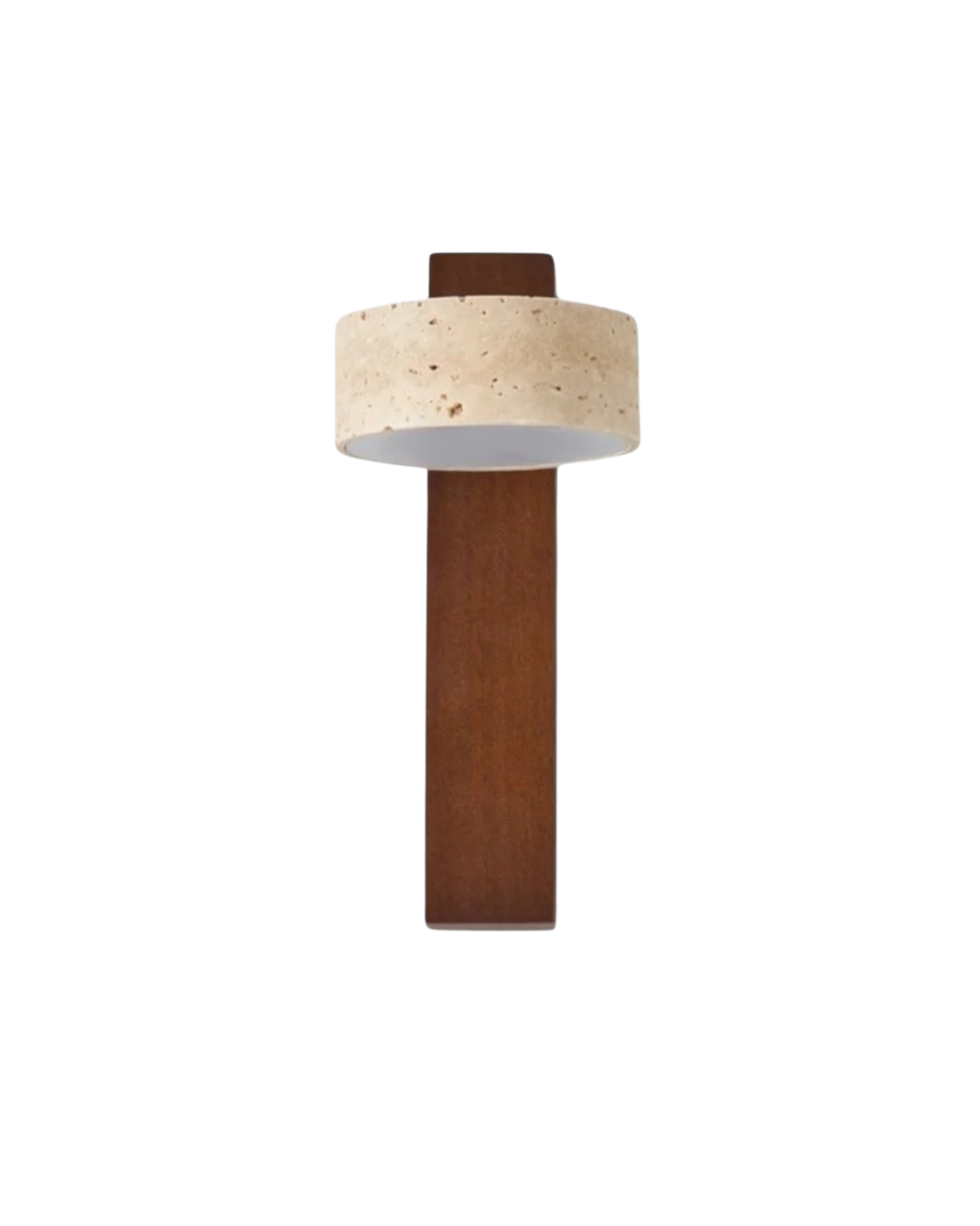 Lámpara de Pared de Travertino | Aplique Moderno de Piedra y Madera