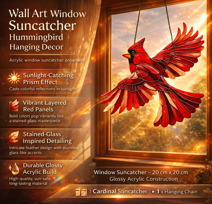 Arte de pared Atrapasol de ventana Colibrí Decoración colgante