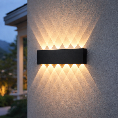 Luz de pared LED minimalista con iluminación hacia arriba y hacia abajo para interior y exterior
