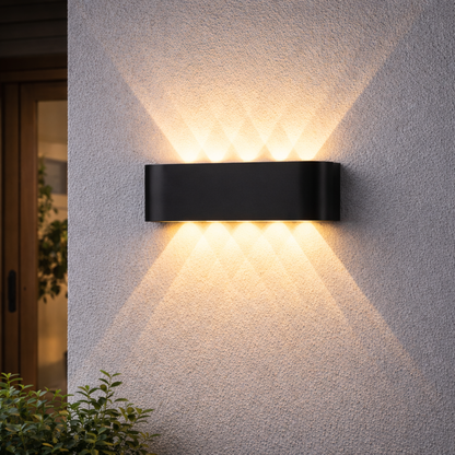 Luz de pared LED minimalista con iluminación hacia arriba y hacia abajo para interior y exterior