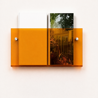 Estante de Pared Acrílico Flotante para Exhibición y Organización de Revistas