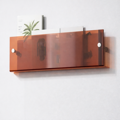 Estante de Pared Acrílico Flotante para Exhibición y Organización de Revistas