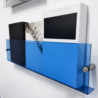 Estante de Pared Acrílico Flotante para Exhibición y Organización de Revistas