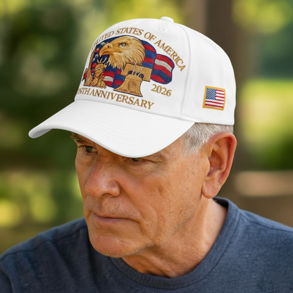 Gorra de béisbol para hombre Águila patriótica Sombrero de veteranos del 250º aniversario