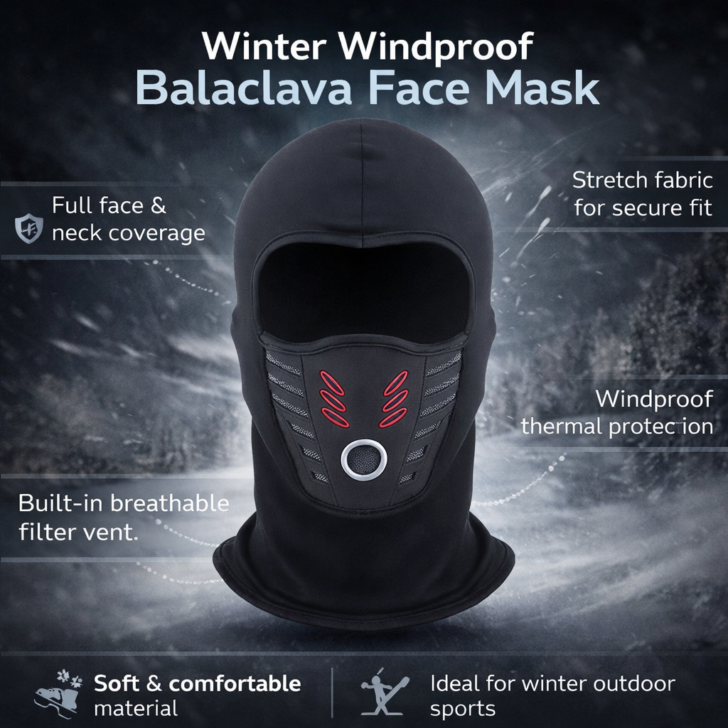 Máscara Invierno Balaclava Térmica Cortaviento Exterior
