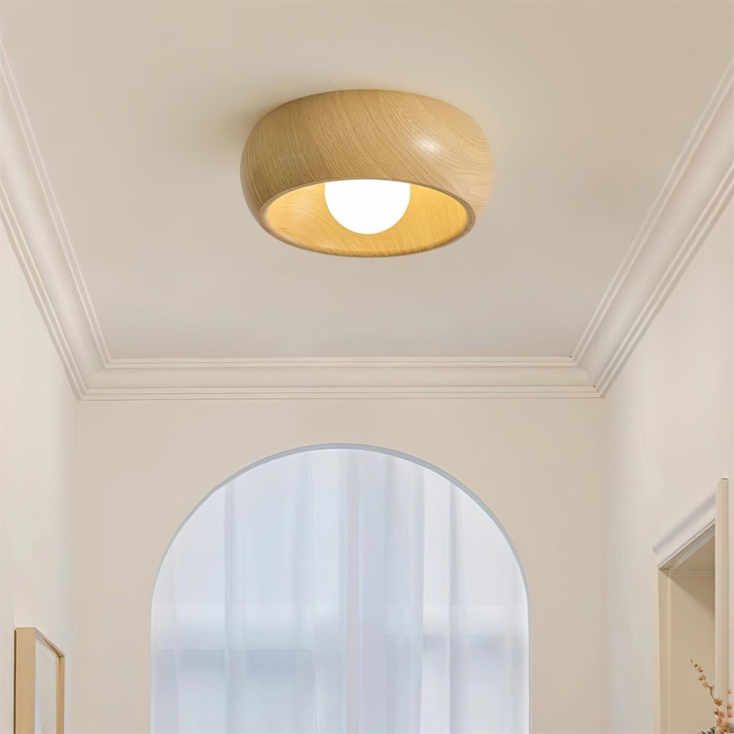 Lámpara de Techo Albanora | Luminaria LED de Madera Moderna Minimalista