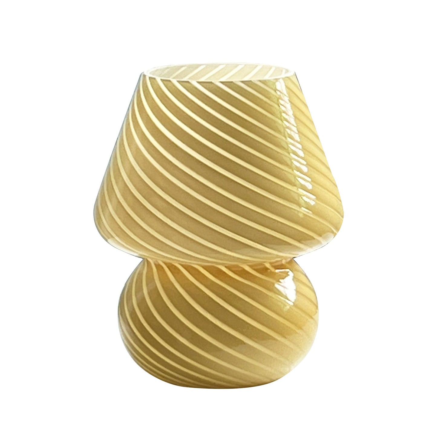 Lámpara de mesa con forma de hongo de vidrio estilo Murano | Luz de mesa regulable por USB