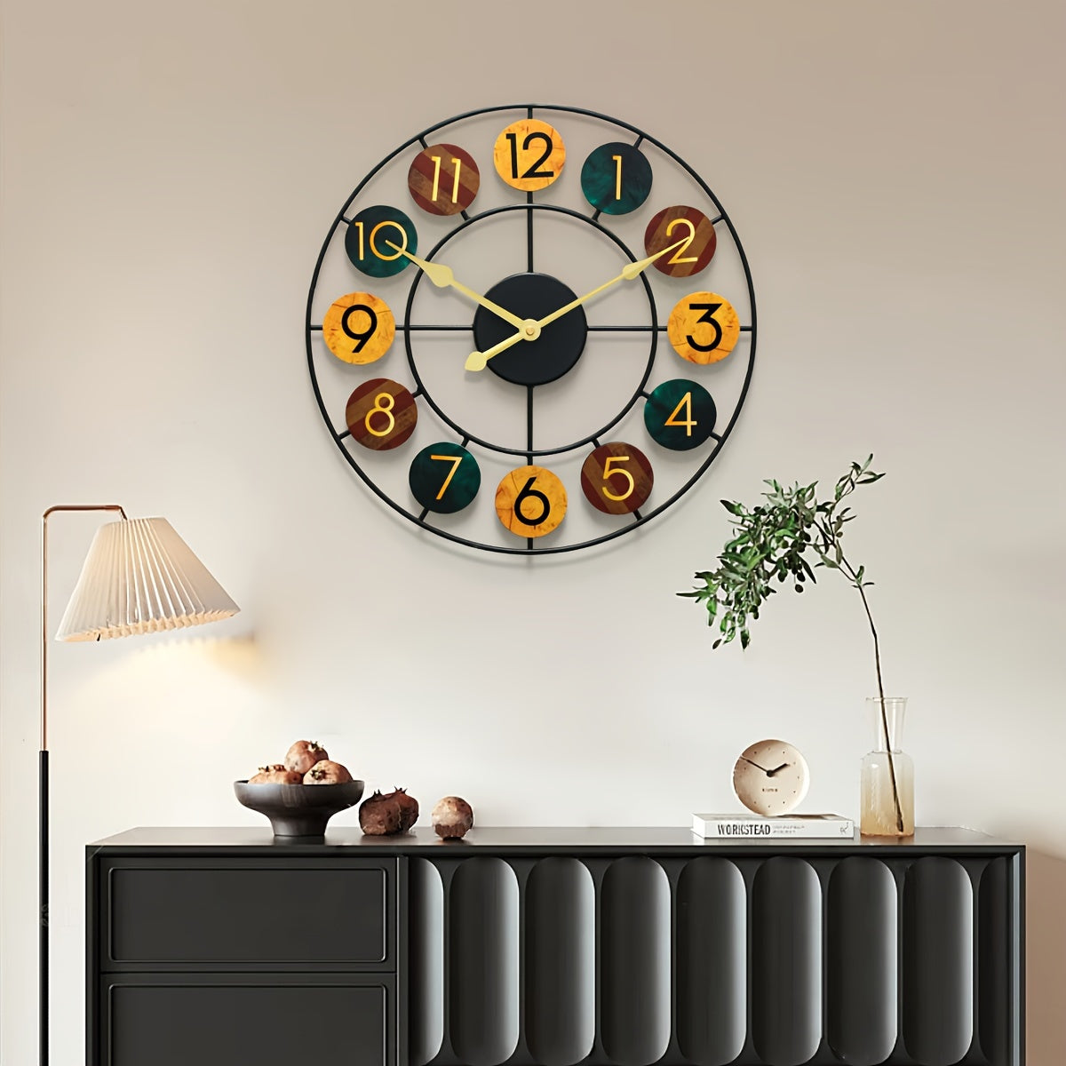 Reloj de Pared Metálico Colorido | Diseño Retro de Hierro