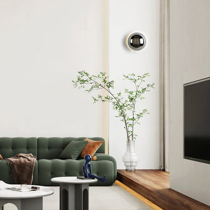 Lámpara de Pared Bauhaus Eclipse | Luz de Arte Moderna con Acabado Dorado