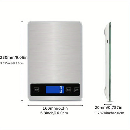 Báscula de Cocina Digital de 15kg | Báscula de Precisión para Alimentos Recargable por USB