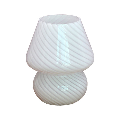 Lámpara de mesa con forma de hongo de vidrio estilo Murano | Luz de mesa regulable por USB
