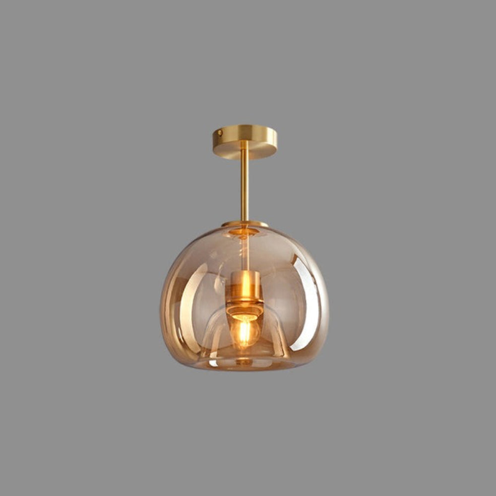 Lámpara de techo vintage de vidrio burbuja | Lámpara colgante retro de vidrio ámbar