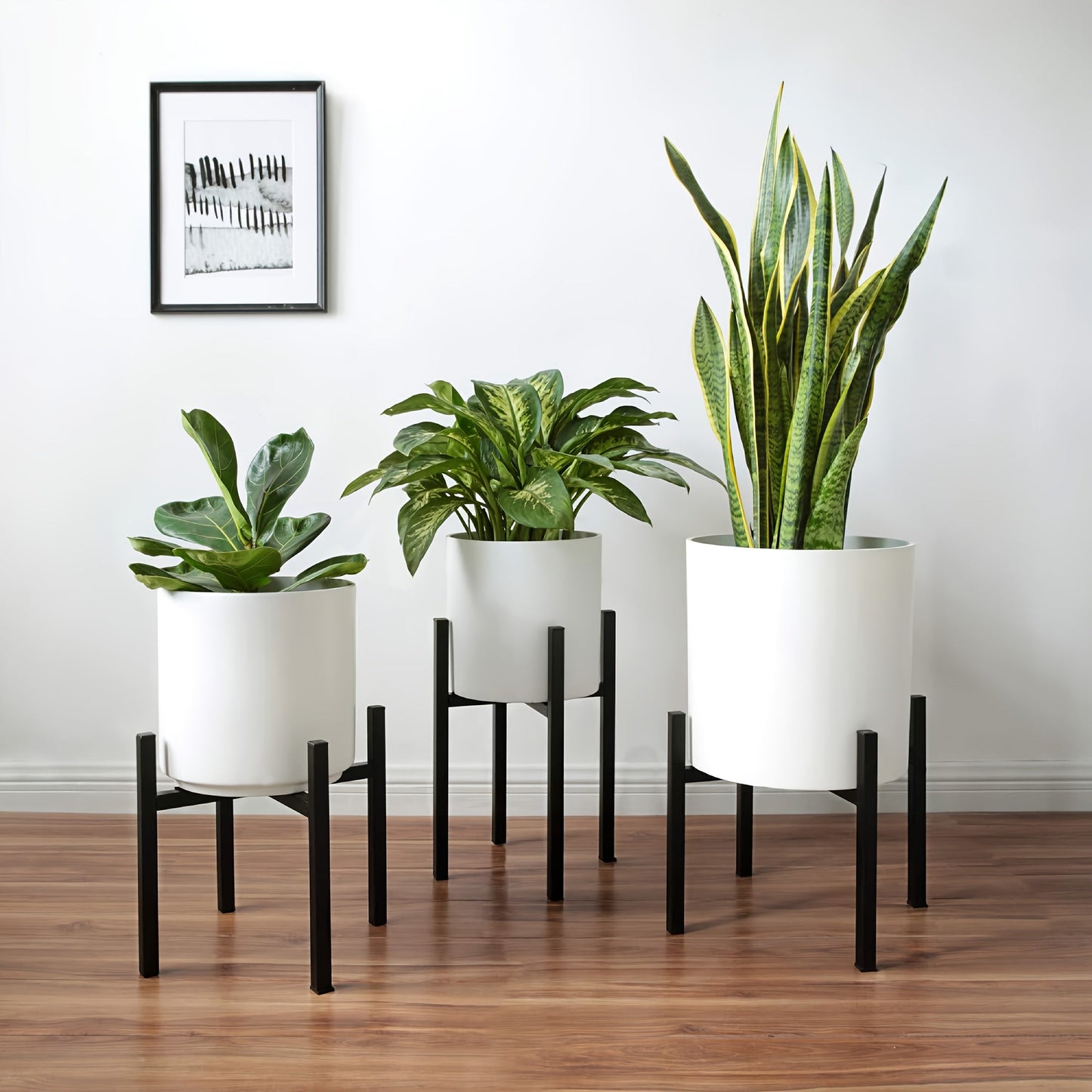 Soporte de planta de metal ajustable | Soporte moderno para macetas de interior y exterior