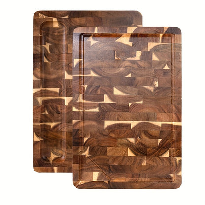 Tabla de cortar de madera de acacia | Bloque de cocina duradero de fibra transversal
