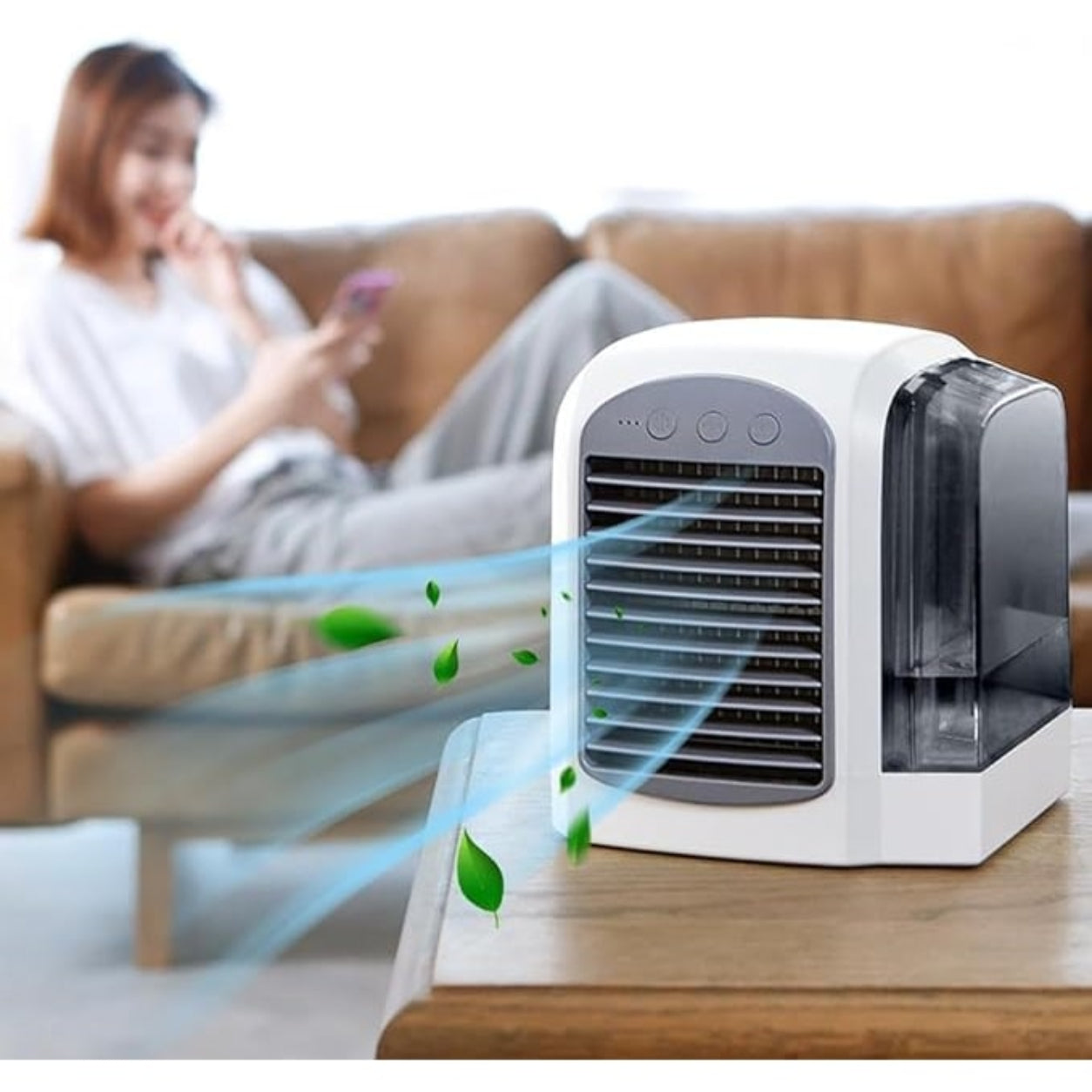 Ventilador portátil oscilante enfriador evaporativo de aire