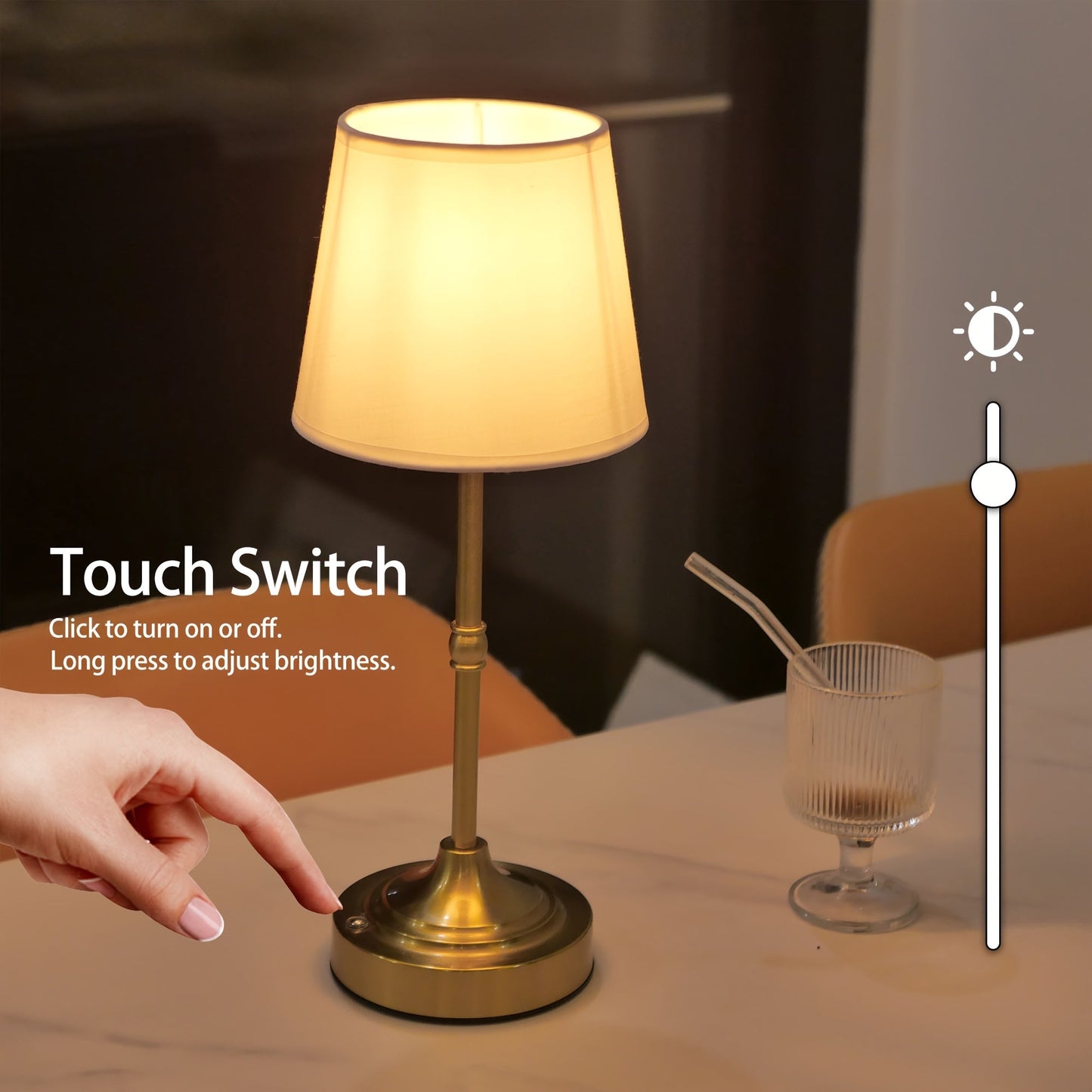 Lámpara de mesa inalámbrica regulable | Recargable por USB