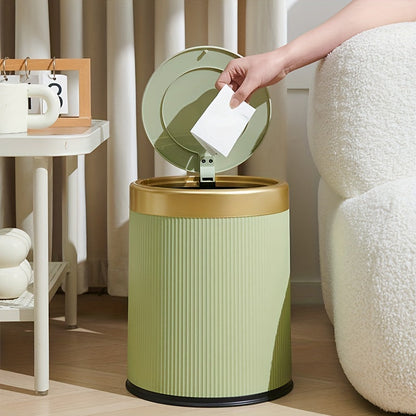 Cubo de basura ovalado de lujo | Contenedor de residuos con tapa de presión y doble cubo interior