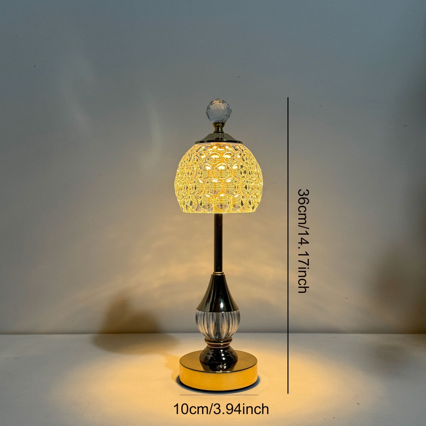 Lámpara de Mesa Crystal Touch | Luz LED Recargable para Mesita de Noche