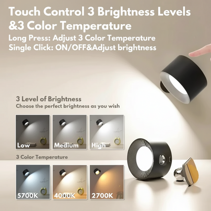 Lámpara Pared LED Recargable Magnética Ajustable