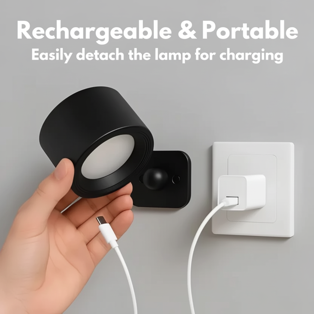 Lámpara Pared LED Recargable Magnética Ajustable