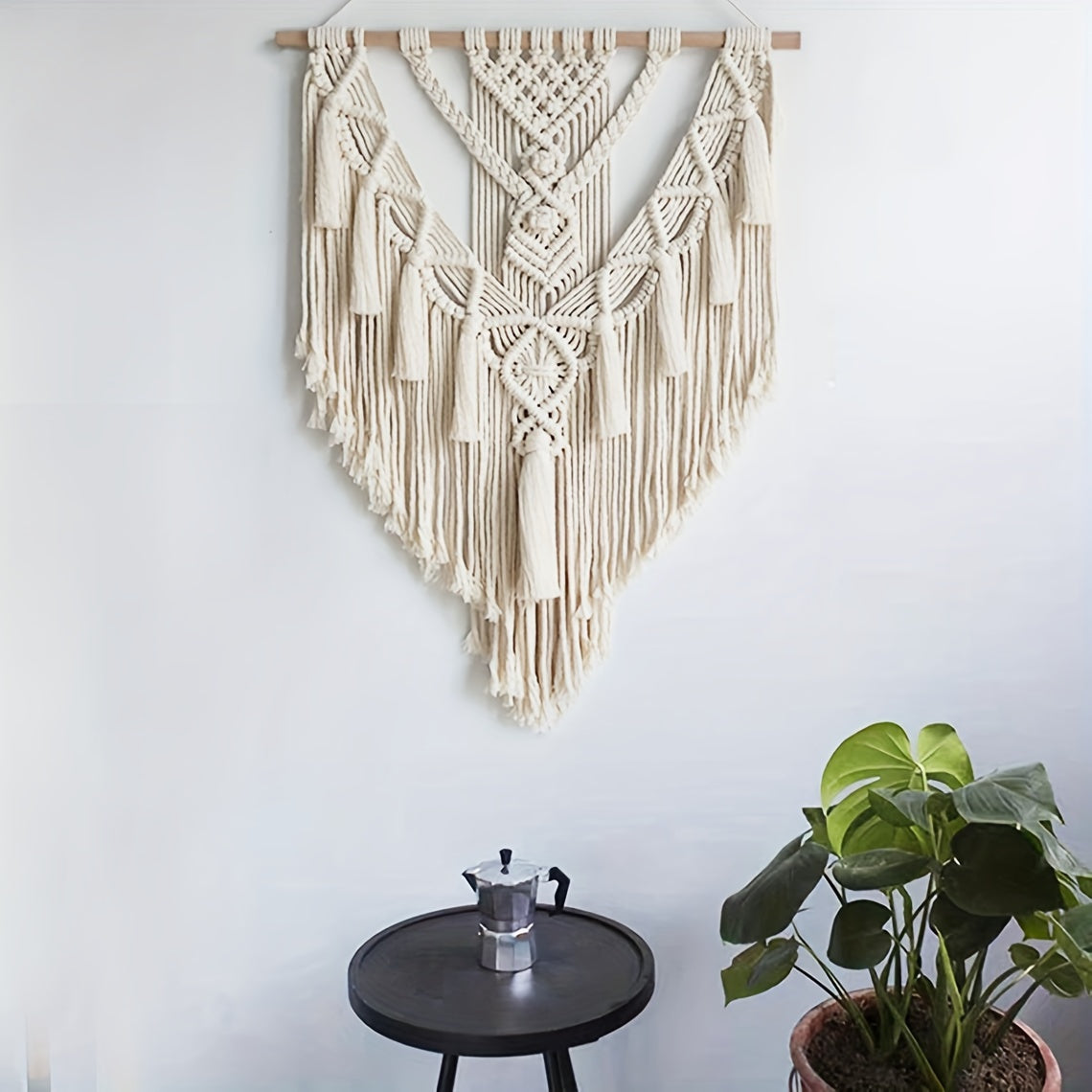 Colgante de Pared Bohemio de Macramé | Tapiz Tejido a Mano