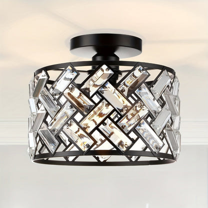 Lámpara de Techo Moderna de Cristal Semi Empotrada | Luminaria Decorativa Elegante
