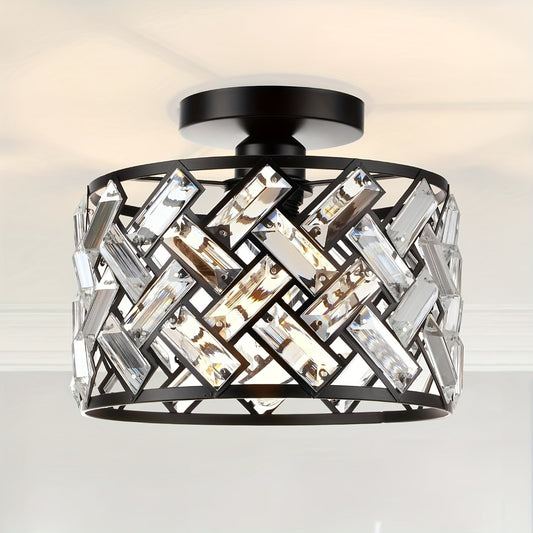 Lámpara de Techo Moderna de Cristal Semi Empotrada | Luminaria Decorativa Elegante