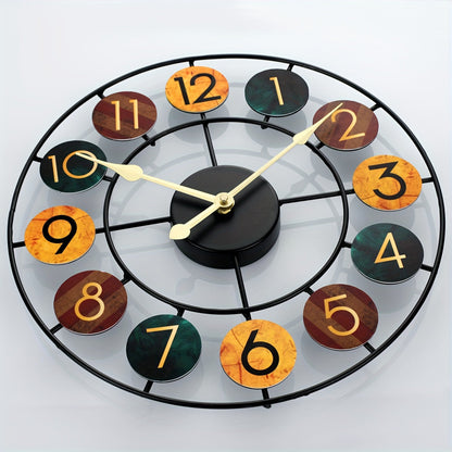 Reloj de Pared Metálico Colorido | Diseño Retro de Hierro