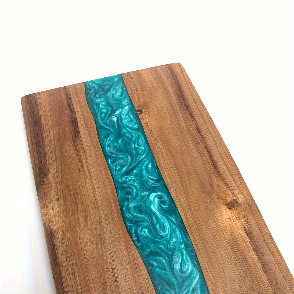 Tabla de cortar de resina para río | Tabla de charcutería y queso de madera de acacia