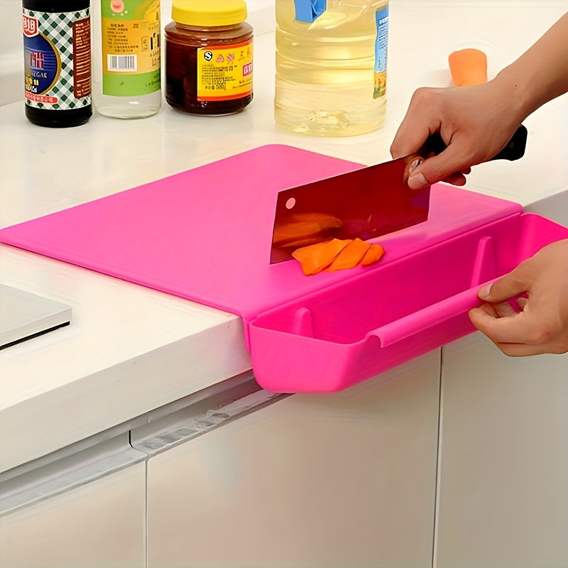 Tabla de cortar 2 en 1 con caja de almacenamiento | Tabla de cocina portátil y soporte para alimentos