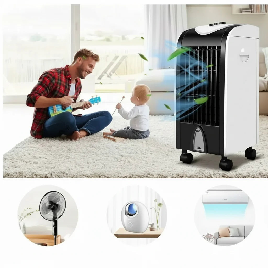 Enfriador portátil evaporativo compacto recargable