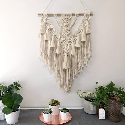 Colgante de Pared Bohemio de Macramé | Tapiz Tejido a Mano