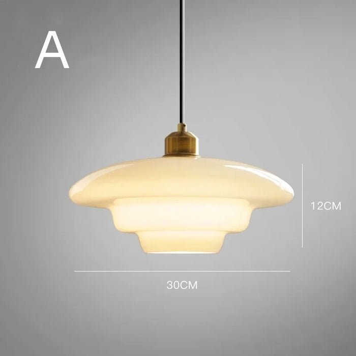 Lámpara colgante de vidrio blanco | Elegancia moderna de mediados de siglo