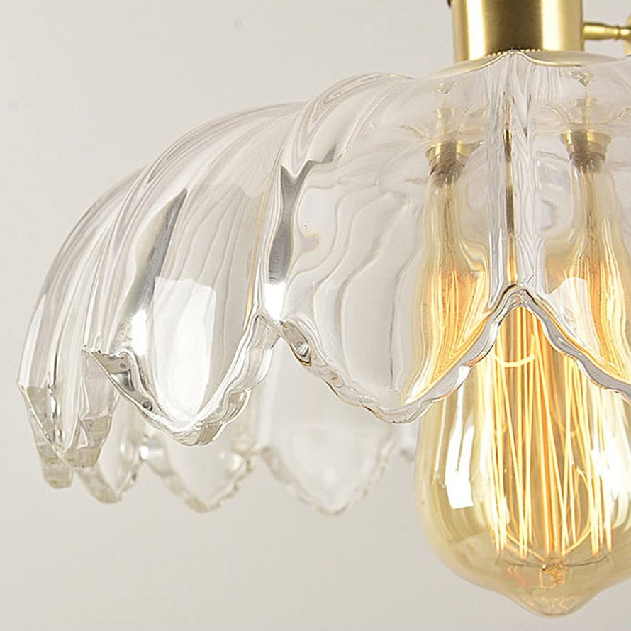 Lámpara Colgante Vintage con Flor | Luz Colgante de Vidrio de Colores