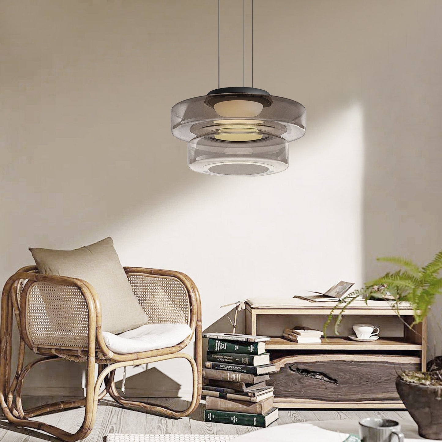 Lámpara colgante de vidrio | Luz colgante estilo Bauhaus