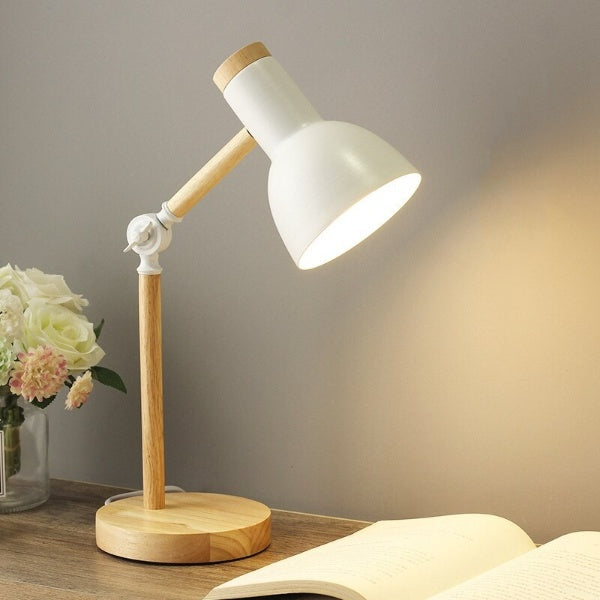 Lámpara de Escritorio LED de Madera Nórdica | Iluminación Minimalista Escandinava