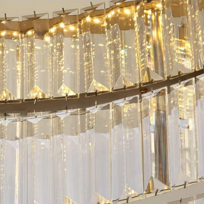 Lámpara de Techo Redonda de Cristal | Acabado Dorado Lujoso