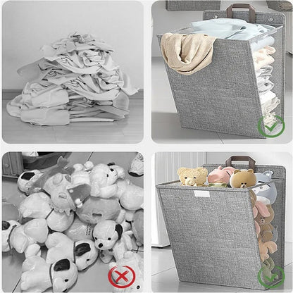 Wallora | Cesto de ropa plegable adhesivo | Cesto para ropa montado en la pared y organizador