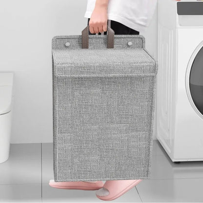 Wallora | Cesto de ropa plegable adhesivo | Cesto para ropa montado en la pared y organizador