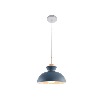 Lámpara colgante moderna de un solo foco con cúpula | Lámpara colgante de metal escandinava