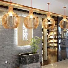 Lámpara colgante de madera artesanal | Diseño escandinavo natural