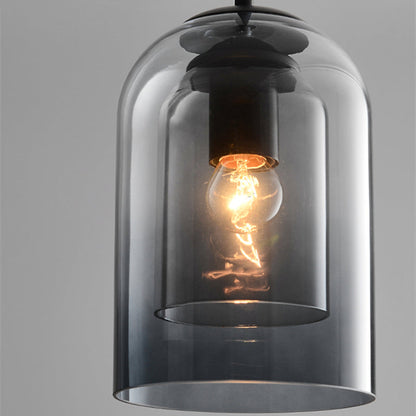 Lámpara Colgante Mica de Estilo Mid-Century | Doble Pantalla de Vidrio