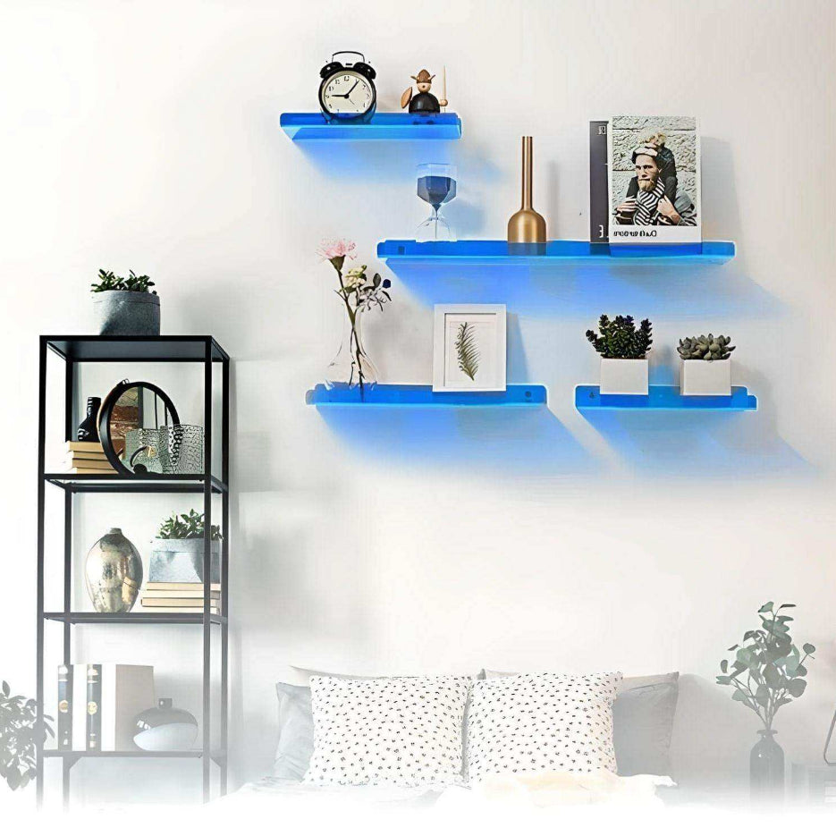 Estante de Pared Flotante Acrílico Minimalista para Exhibición y Almacenamiento