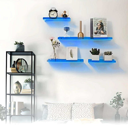 Estante de Pared Flotante Acrílico Minimalista para Exhibición y Almacenamiento