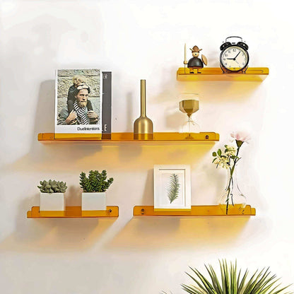Estante de Pared Flotante Acrílico Minimalista para Exhibición y Almacenamiento