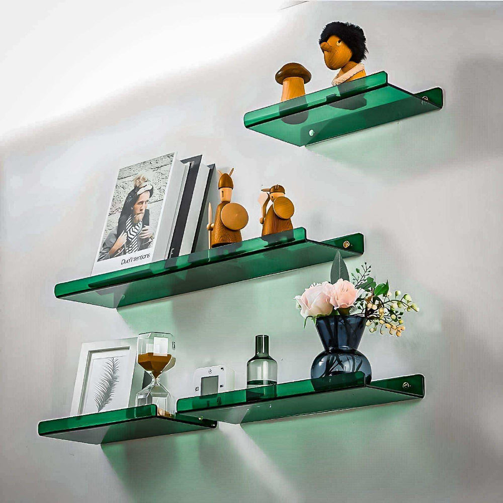 Estante de Pared Flotante Acrílico Minimalista para Exhibición y Almacenamiento